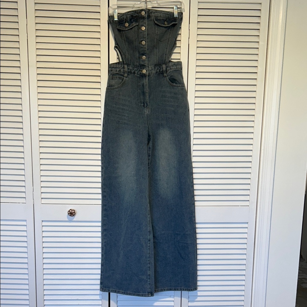 Fashion Nova Making Moves Denim Jumpsuit